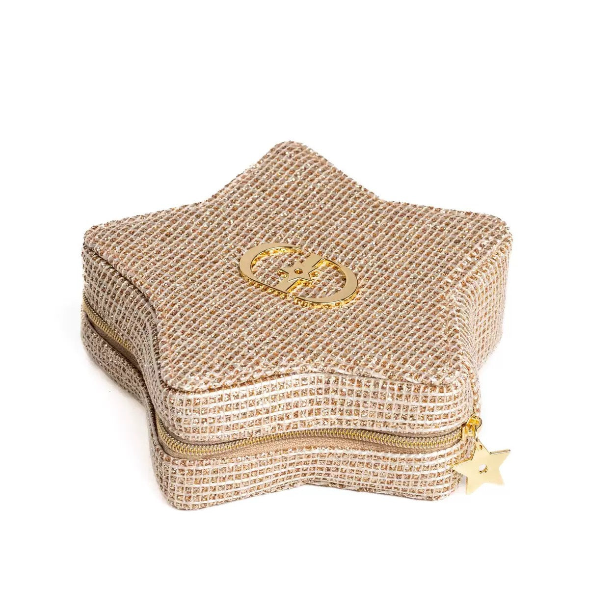 Christmas Gold Silk Clutch Suit Double Makeup Bag