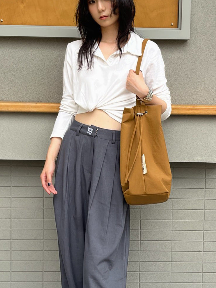 Women's Large Simple Capacity Oxford Cloth Solid Color Portable Bags