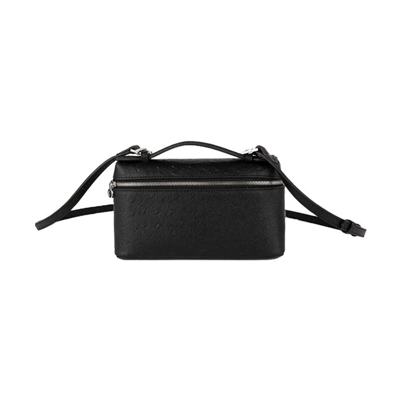 Women's Layer Cowhide Ostrich Grain Lunch Box Genuine Women's Messenger Bag