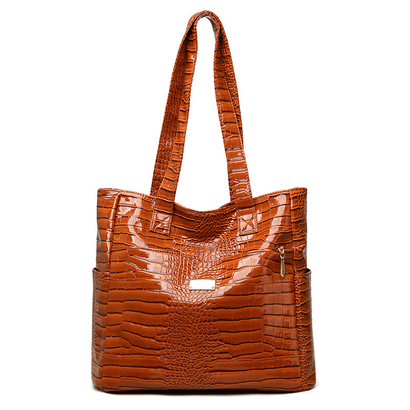 Classic Crocodile Leather Versatile Large Capacity Handbags