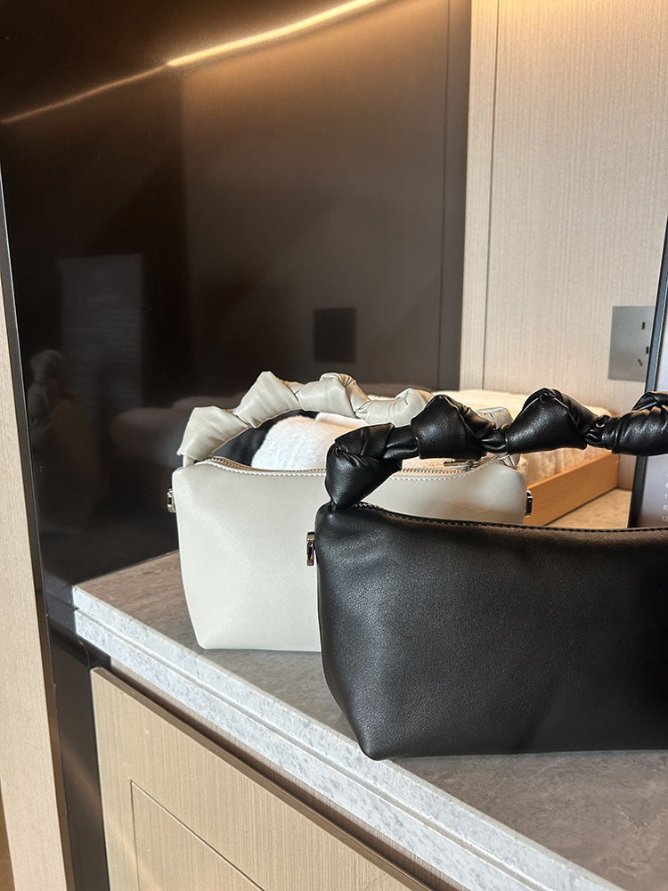 Niche Genuine Leather Design Twist Lunch Women's Handbag