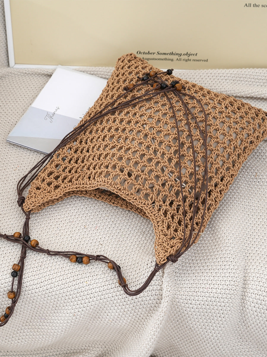 Idle Style Hollow Straw Large Capacity Hand-woven Vacation Women's Shoulder Bag