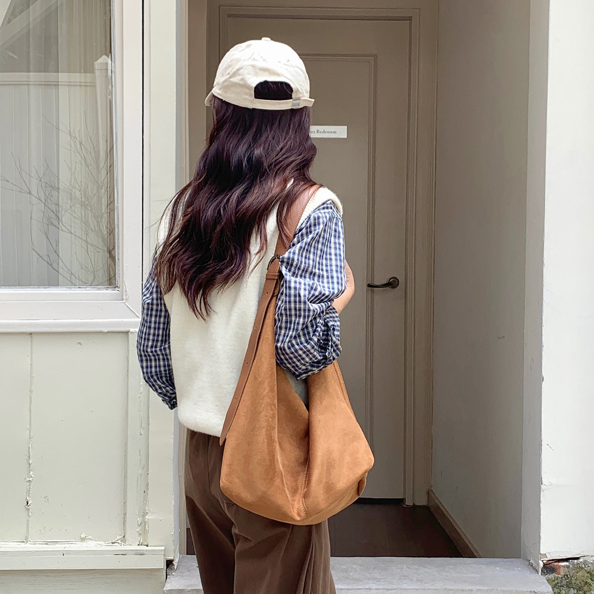 Suede Niche Retro Dumpling Large Capacity Bags