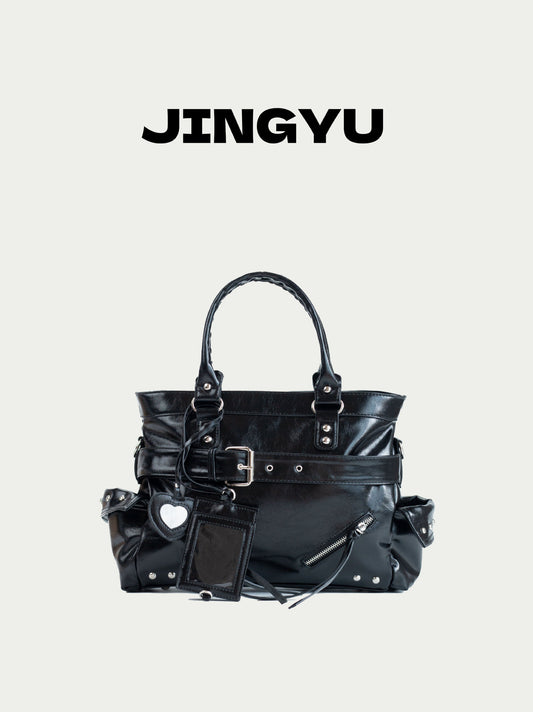 Retro Minority Design Locomotive Rivet Large Capacity Women's Messenger Bag