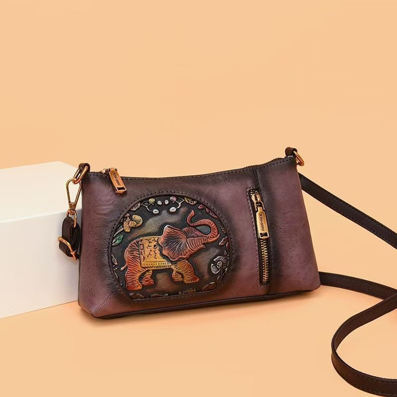 Retro National Style Large Capacity Boston Women's Shoulder Bag