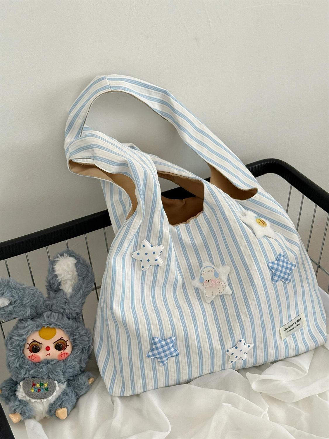 Women's Fresh Striped Cute Commuter Large Capacity Women's Shoulder Bag