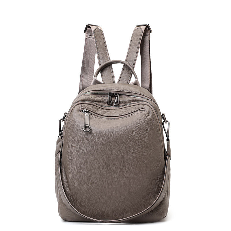 Women's Soft Genuine Leather Surface Design Commuter Backpacks