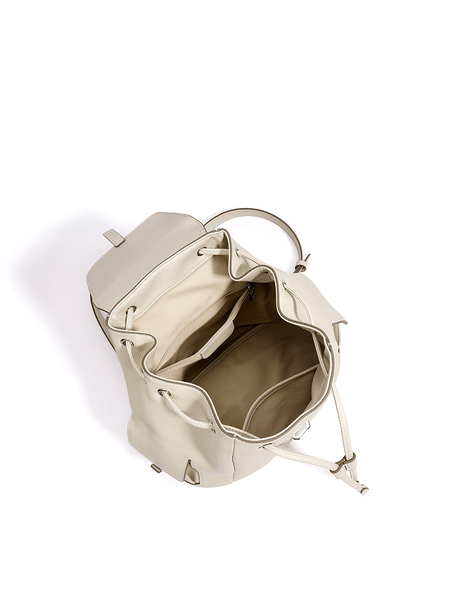 Women's Korean Style Minority Commuter Leather Drawstring Artistic Women's Backpack