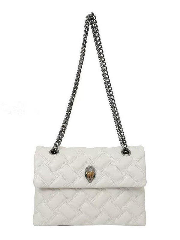 Chain Diamond Embroidery Thread Versatile Eagle Head Light Women's Shoulder Bag