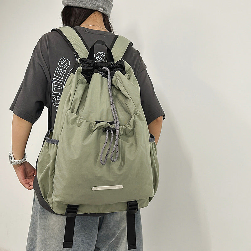 Creative College Couple Drawstring Vintage Unisex Leisure Backpack
