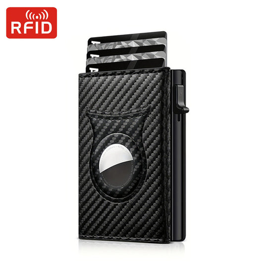 Men's Clamp Carbon Fiber Multifunctional Side Push Men's Wallets
