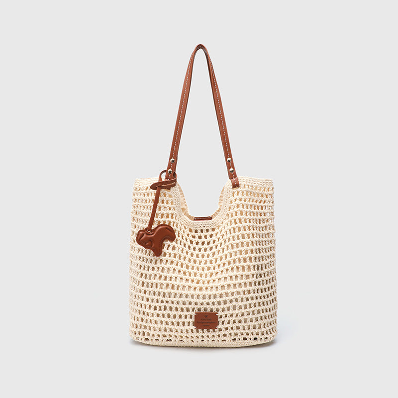 Women's South Wind Woven Lazy Style Large Capacity Commuter Seaside Bags