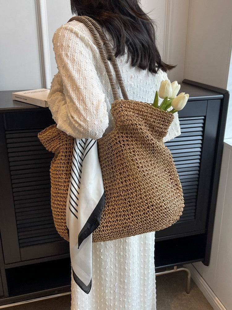 Women's Capacity Straw Woven Summer Seaside Vacation Bags