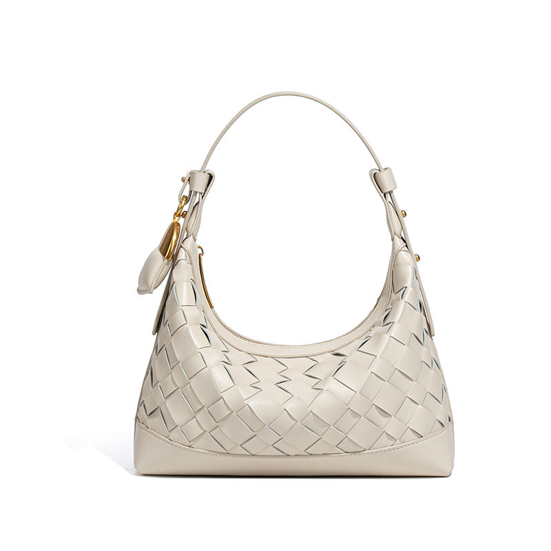 Korean Style Simple Woven Fashion Moon Bags