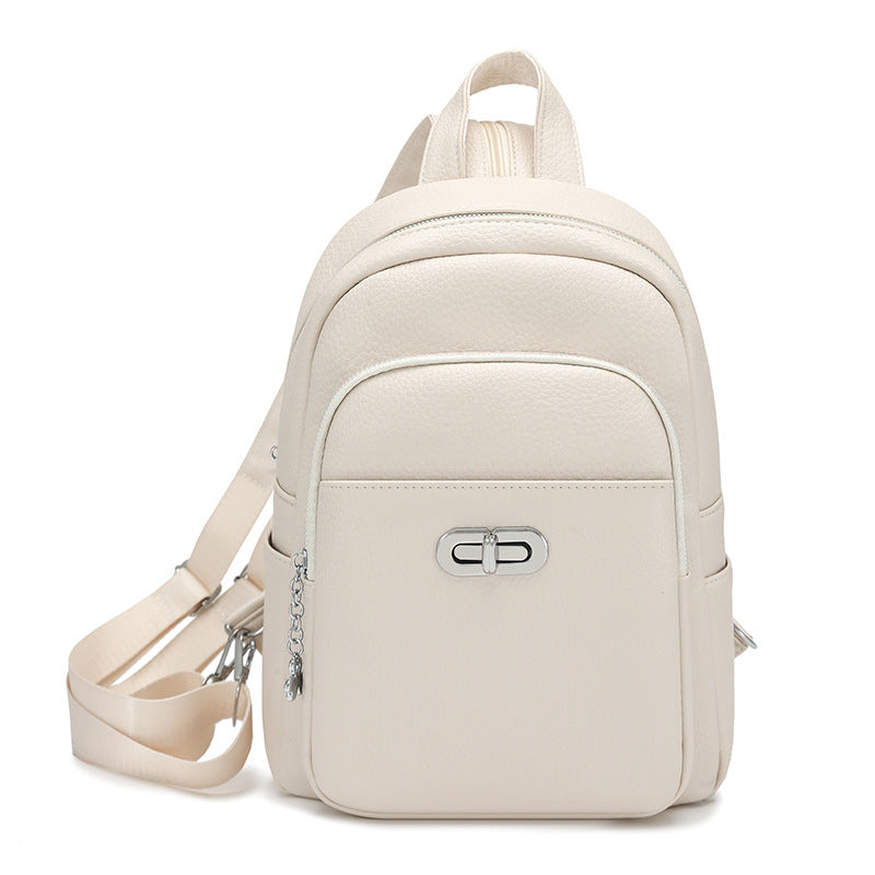 Women's Korean Fashion Solid Color Simple Retro Women's Backpack