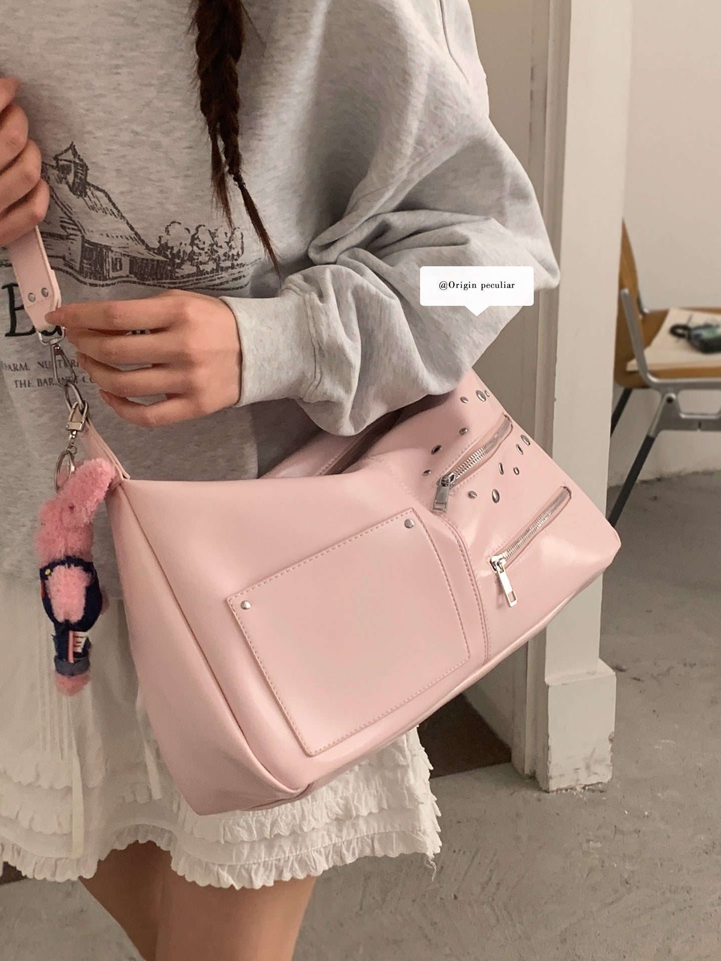 Women's Korean Style Large Capacity Underarm Soft Tote Bag