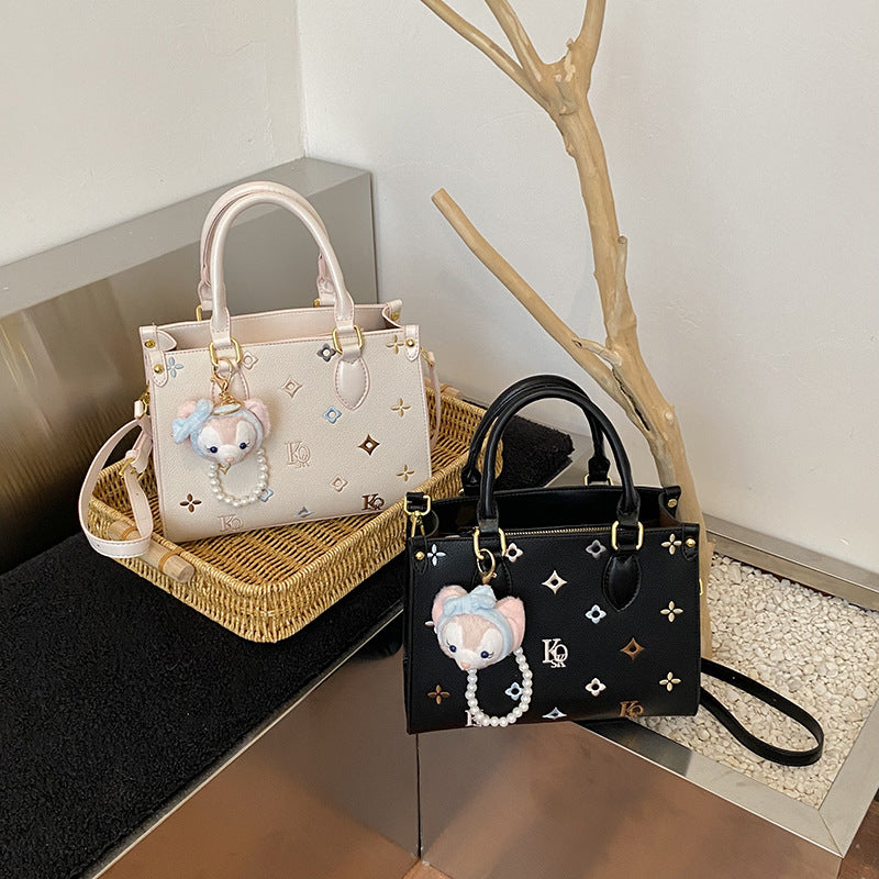 Women's Embroidered Letter Commuter Cute Korean Style Tote Bag