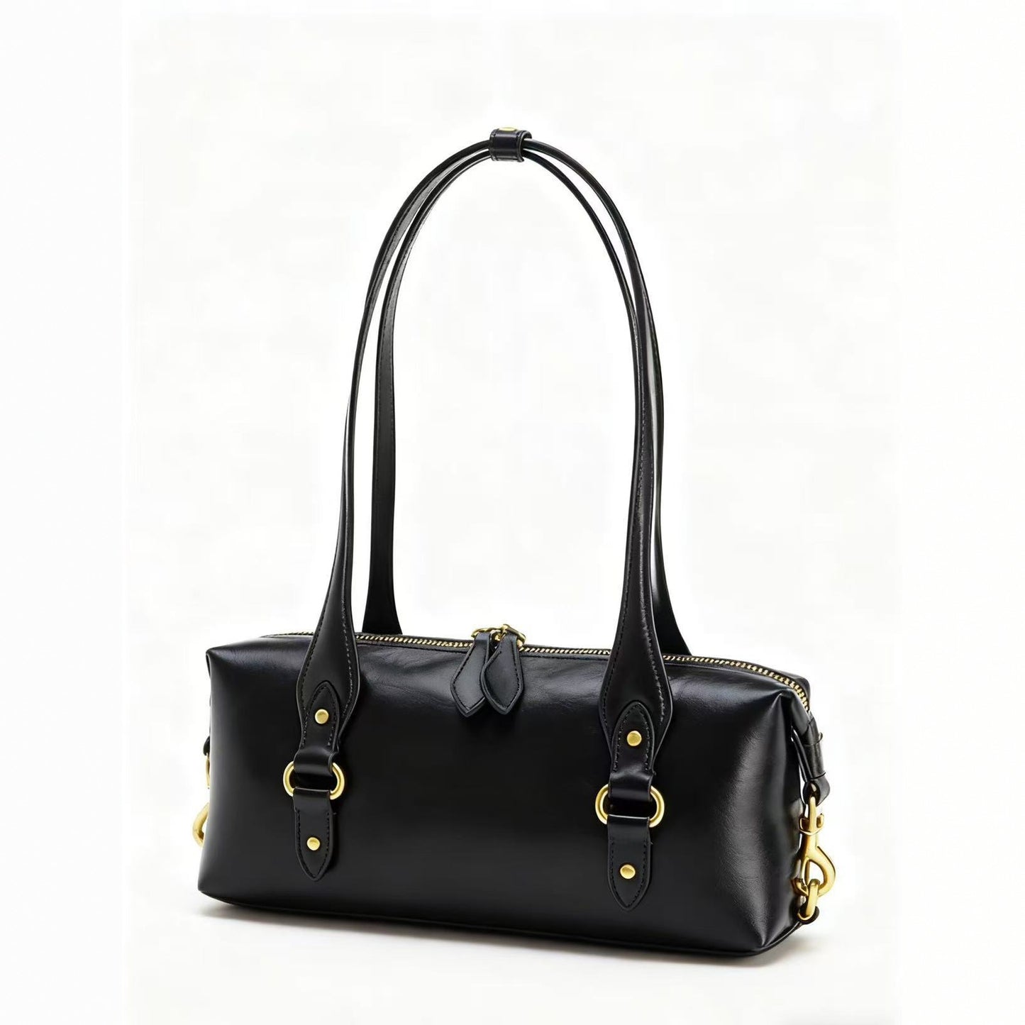 Women's Western European Fashion Cracked Effect Metal Detail Women's Shoulder Bag