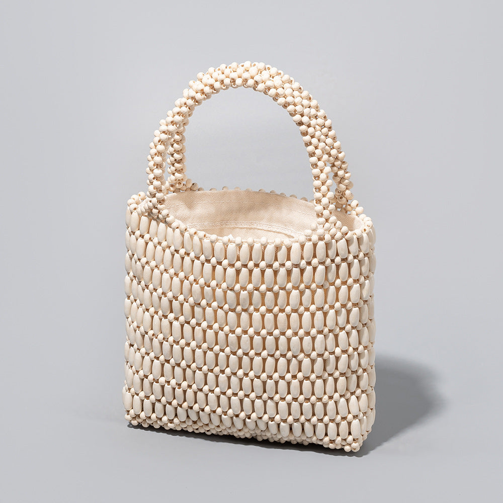 Women's Seaside Vacation With Wooden Beads Decoration Handbags