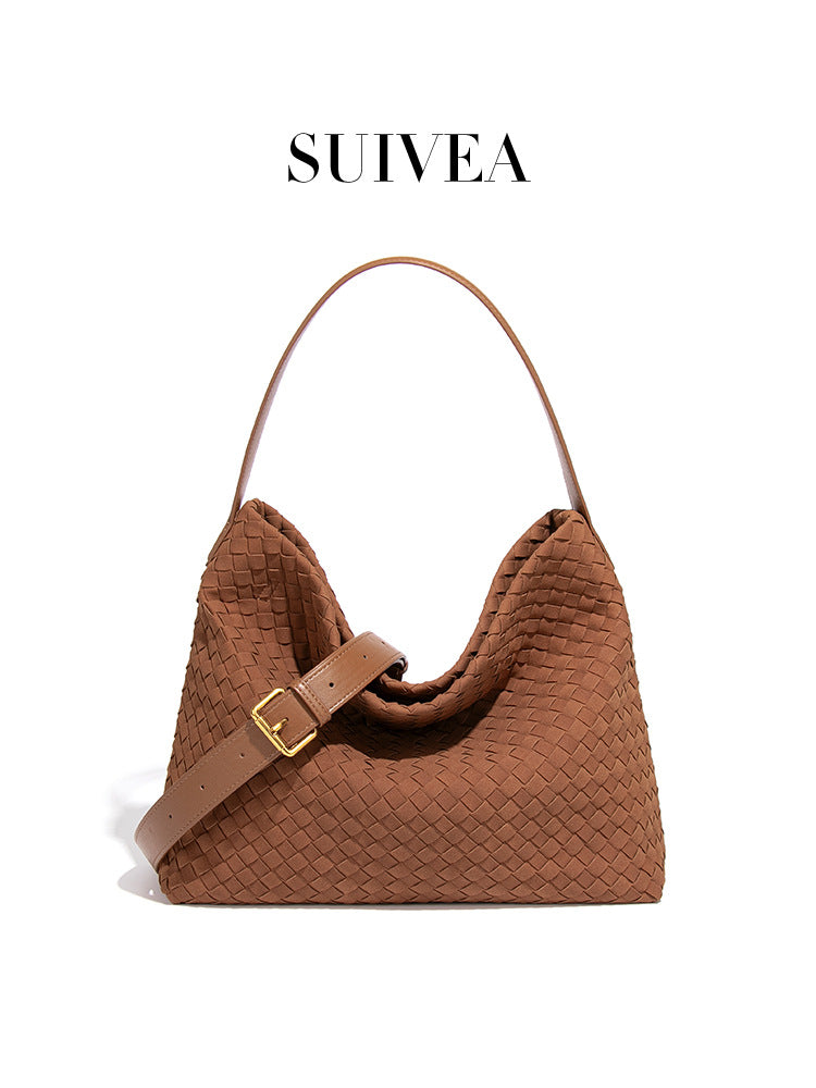 Women's Retro Portable Large Capacity Woven Women's Handbag