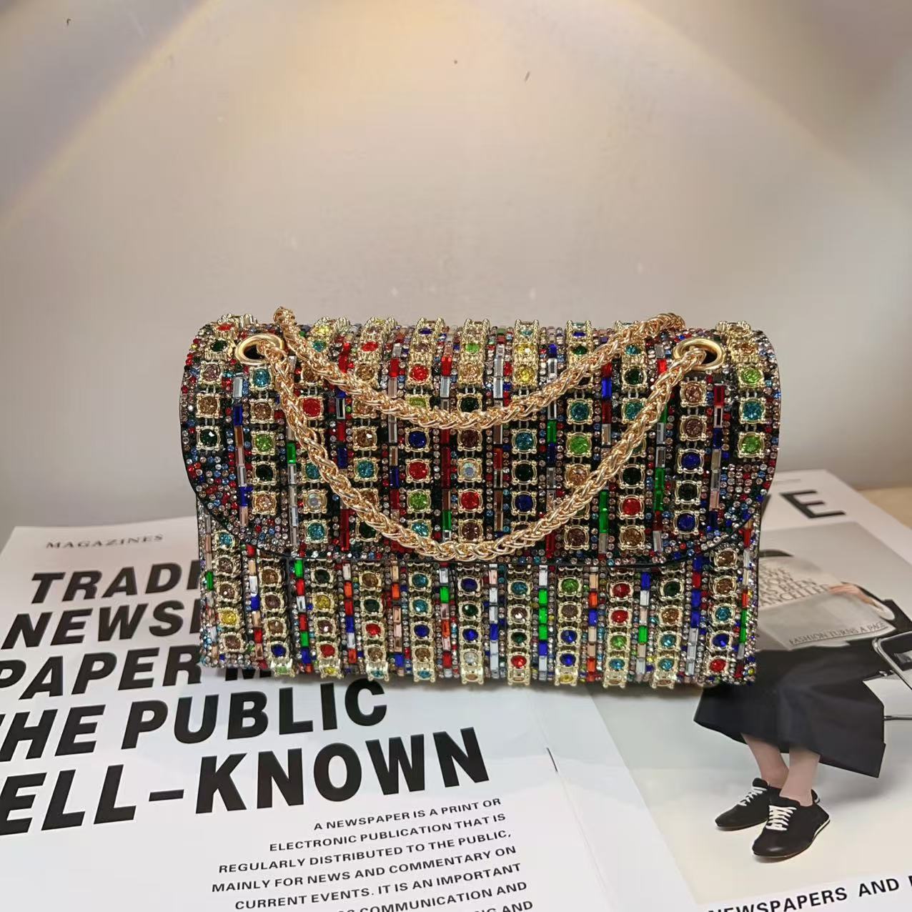 Women's Full Diamond Underarm Banquet Dress One Women's Shoulder Bag