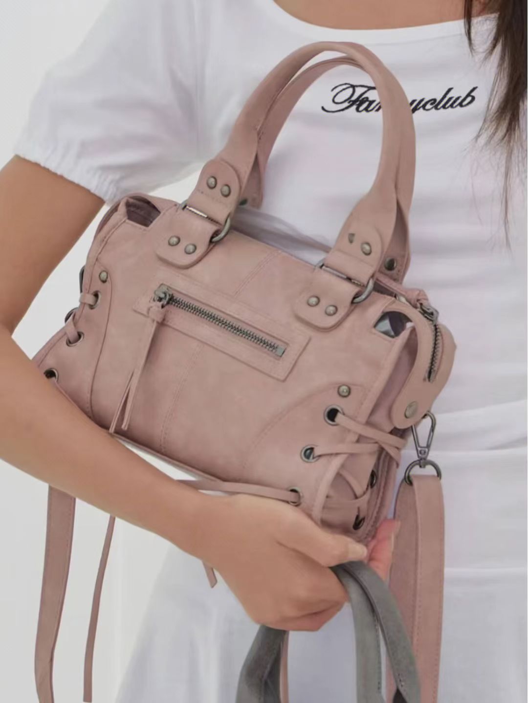 Women's Niche Large Capacity Retro Rivet Strap Tote Bags