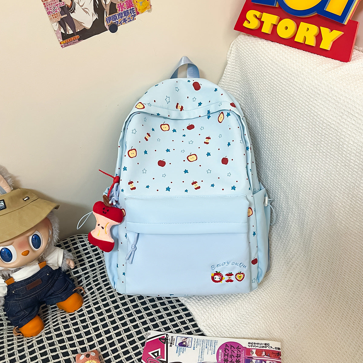 Style Good-looking Primary Secondary Lightweight Fresh Sweet Leisure Backpack