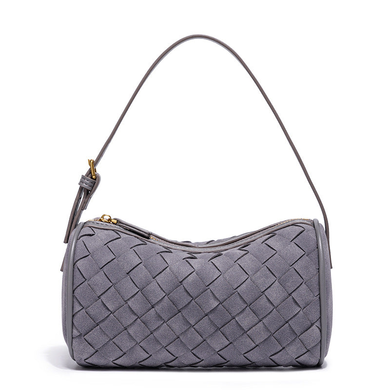 Lazy Versatile Korean Style Niche Frosted Suede Woven Women's Shoulder Bag