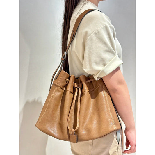 Vegetable Tanned Sheepskin Lucky Commute Leisure Large Capacity Totes Women's Messenger Bag