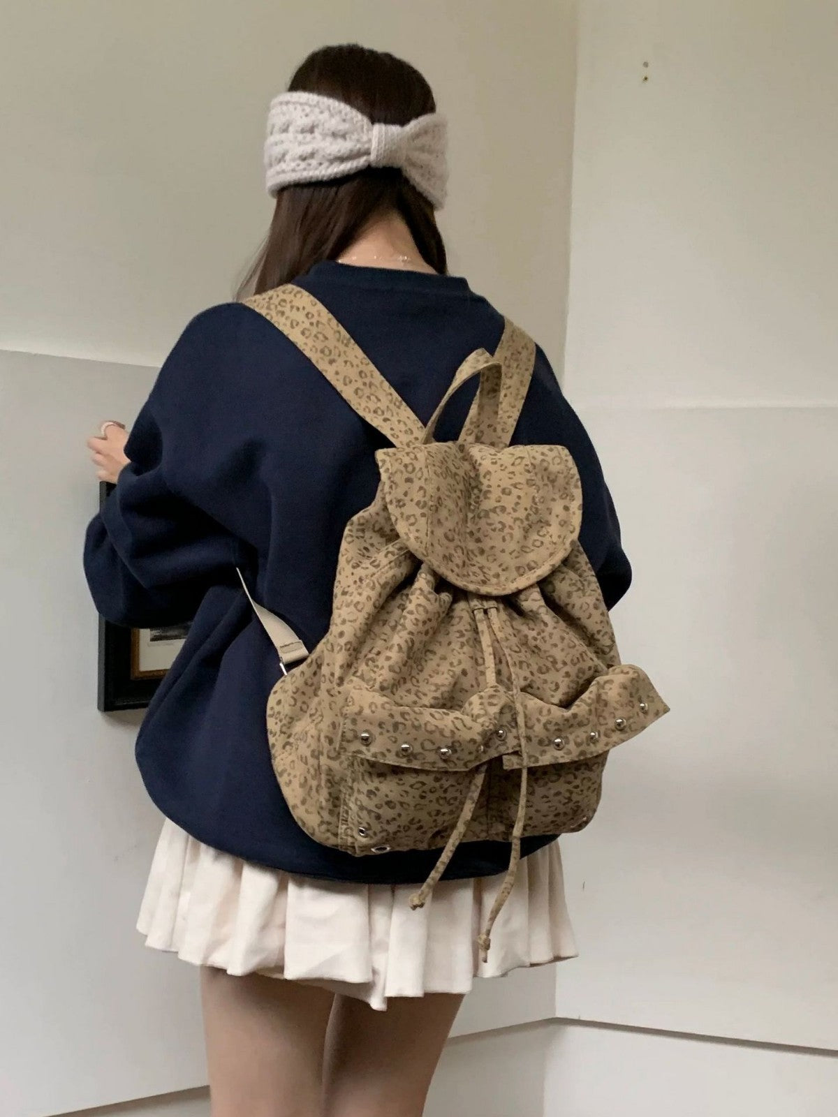 Women's Lightweight Fashion Large Capacity Leopard Print Backpacks