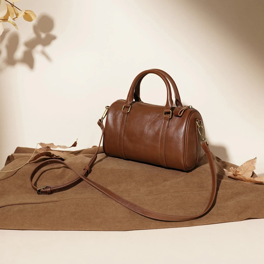 Women's Genuine Leather Pillow Retro Portable Vegetable Women's Shoulder Bag