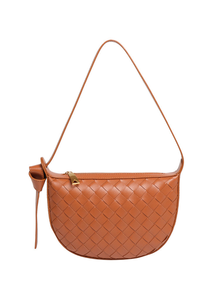 Women's Woven Fashion Simple Zipper Opening Versatile Shoulder Bags