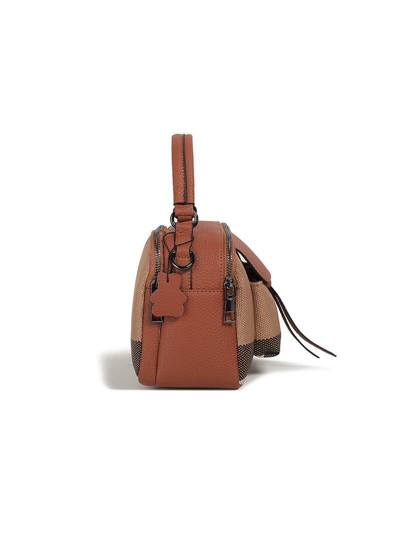 Women's Plaid Genuine Leather Fashionable Portable High-grade Bags