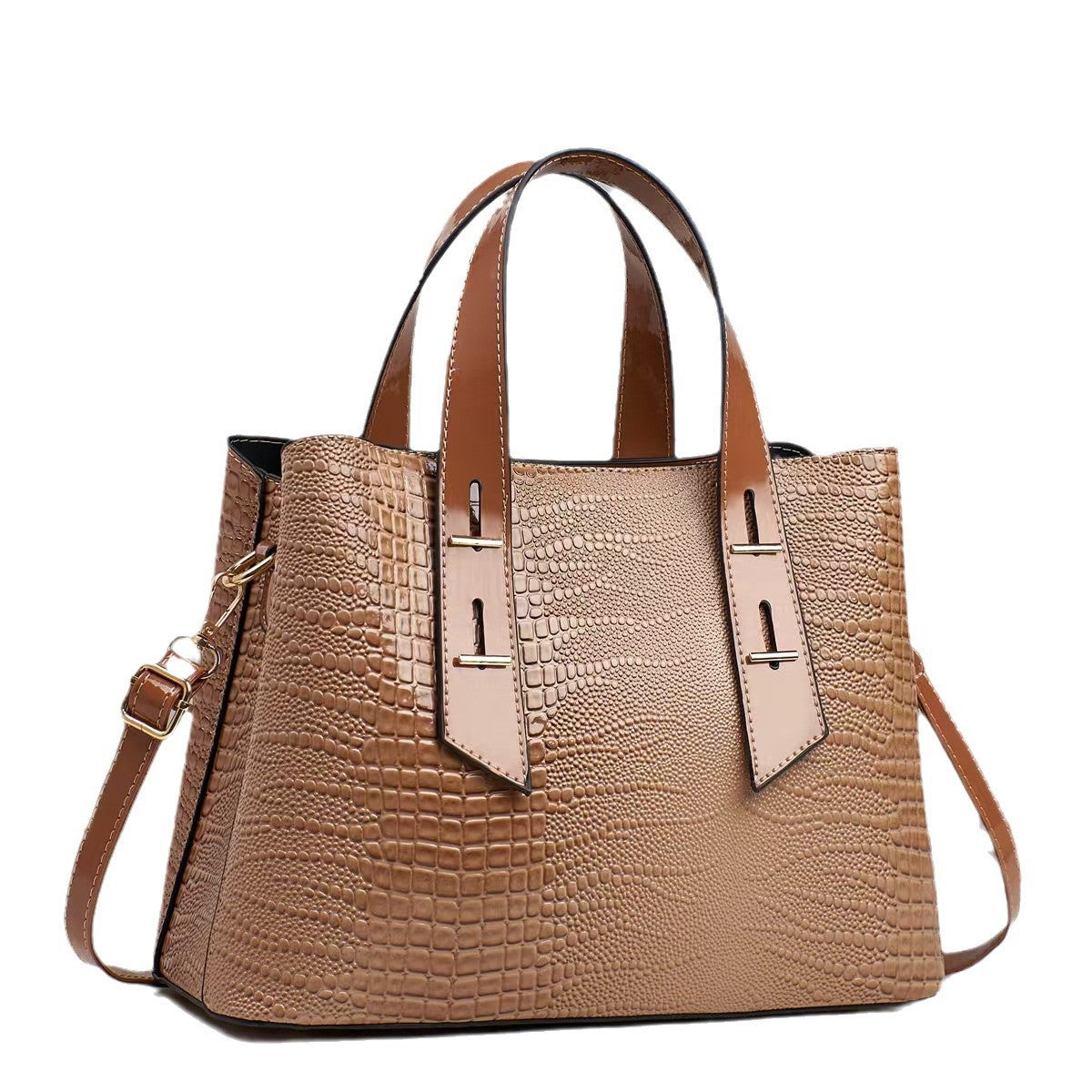 Women's Crocodile Pattern Large Capacity Fashion Popular Embossed Shoulder Bags