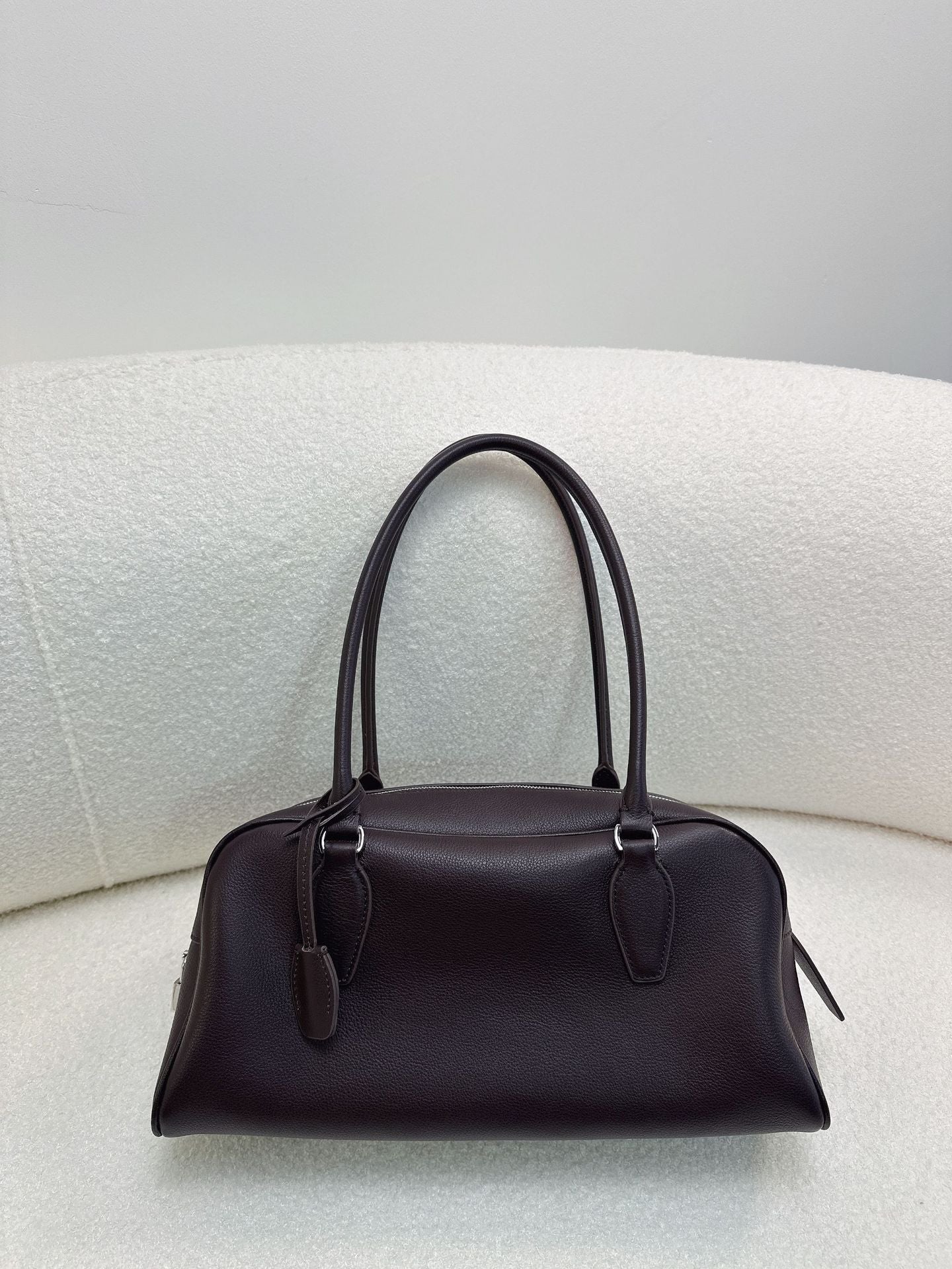 High-grade First Layer Cowhide Bowling Large Capacity Underarm Bag