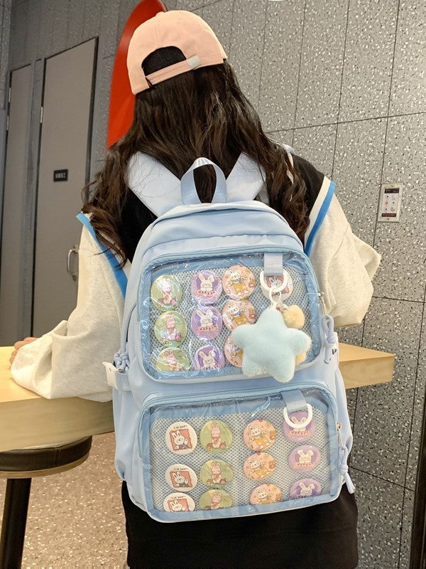 Large Capacity Transparent Korean Style Mori College Primary Secondary Decorative Backpacks