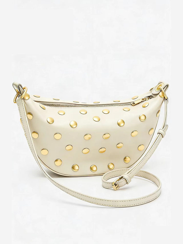 Women's Fashion Rivet Dumpling Fashionable Texture Commuter Underarm Bag
