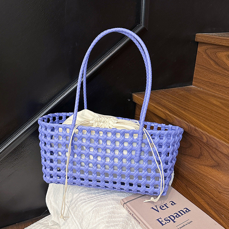 Women's Summer Super Hot Woven Large Capacity Picnic Lunch Box Seaside Bags