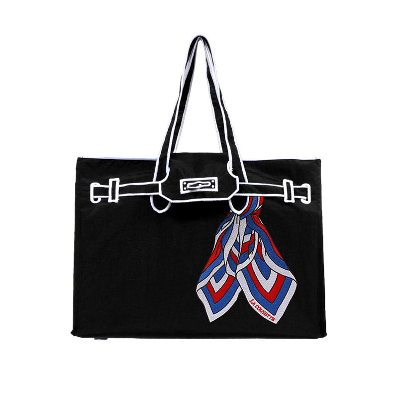 Women's Shopping Canvas Portable Embroidered For Tote Bag
