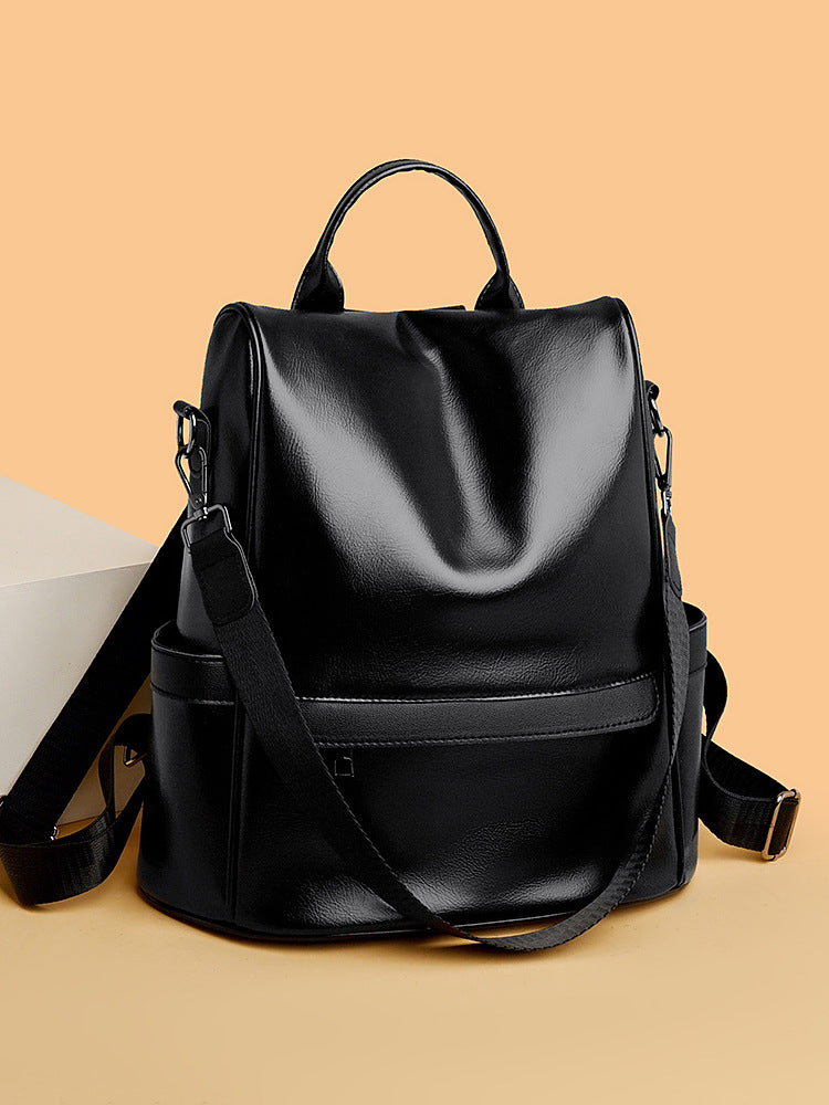 Women's Simple Retro Fashionable Soft Leather Leisure Women's Backpack