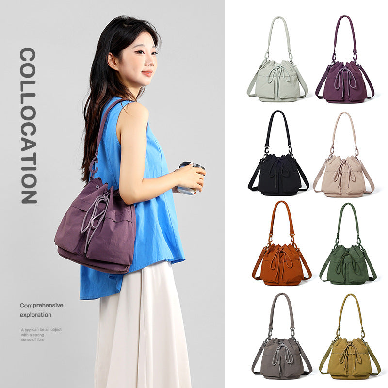 Women's Drawstring Portable Simple Large Capacity Women's Messenger Bag