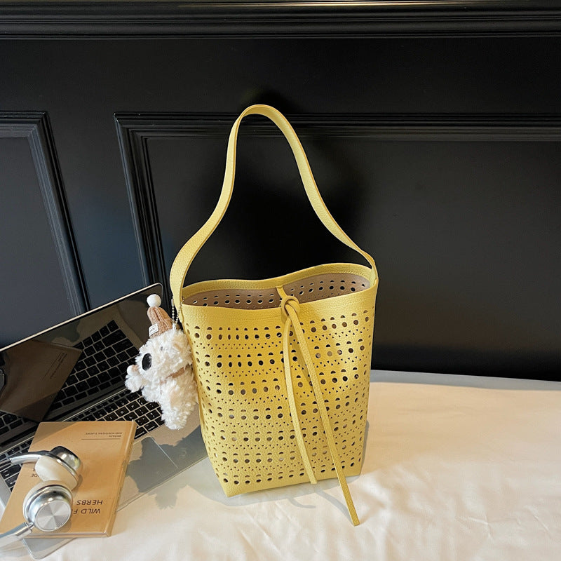 Women's Summer Mori Cute Niche Hollow Design Bucket Bag