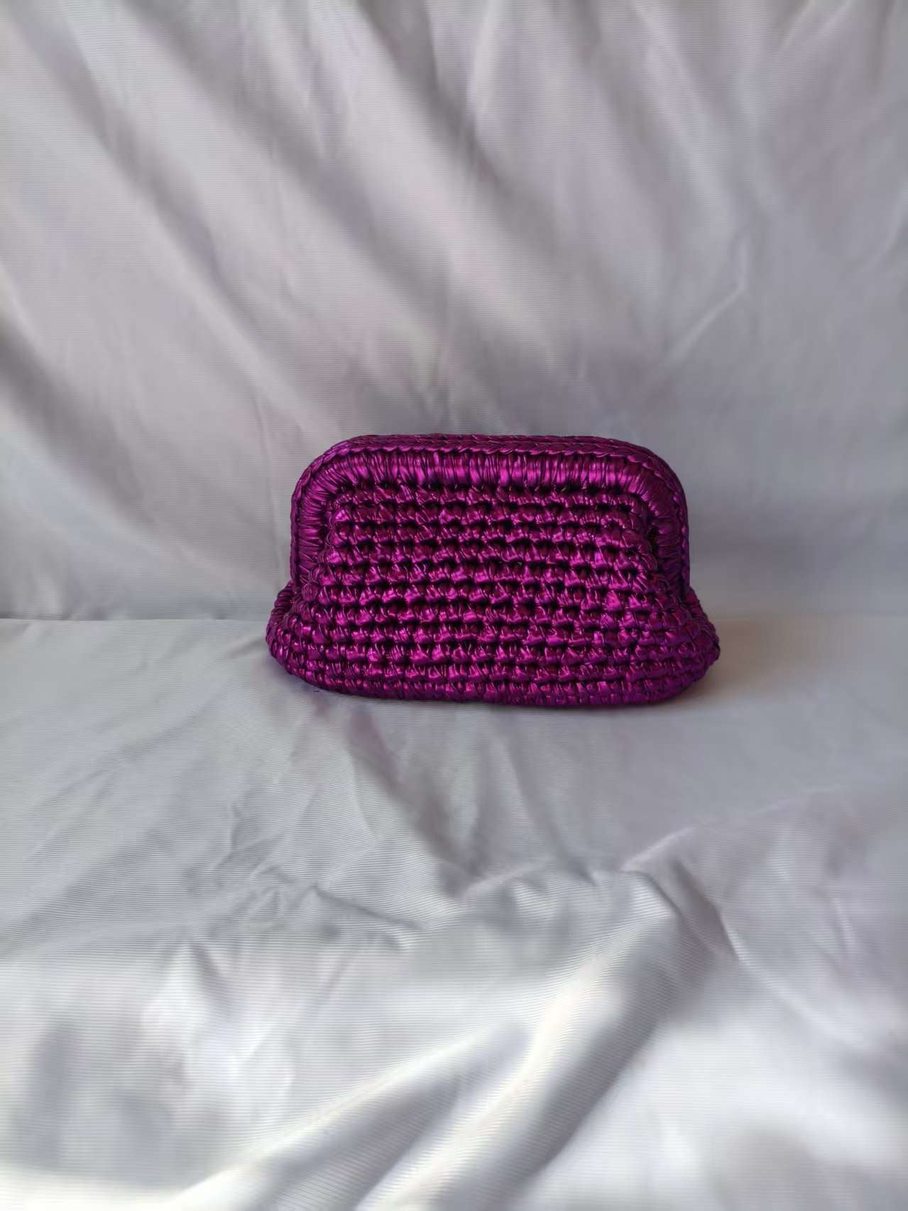 Crochet Clip Hand-held Gold Sier Woven Bags