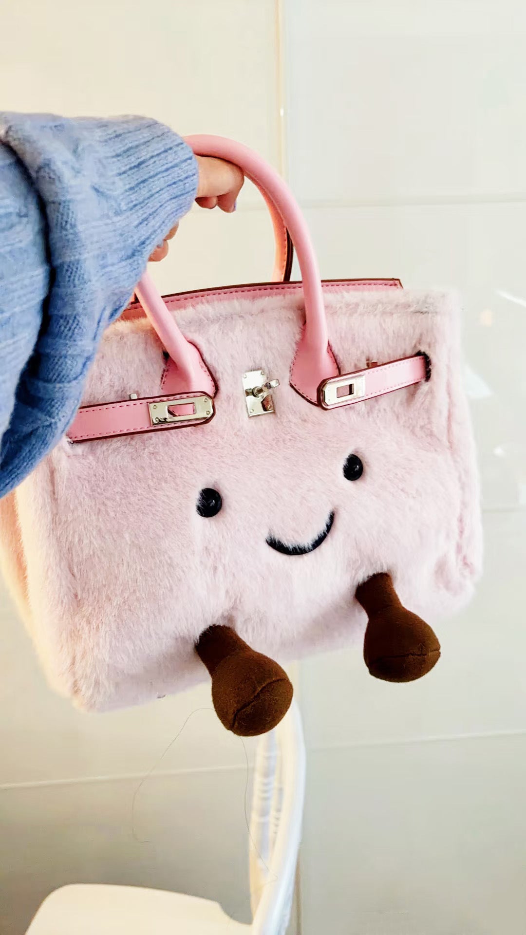 New Women's Plush Elf Portable Kelly Tote Bag