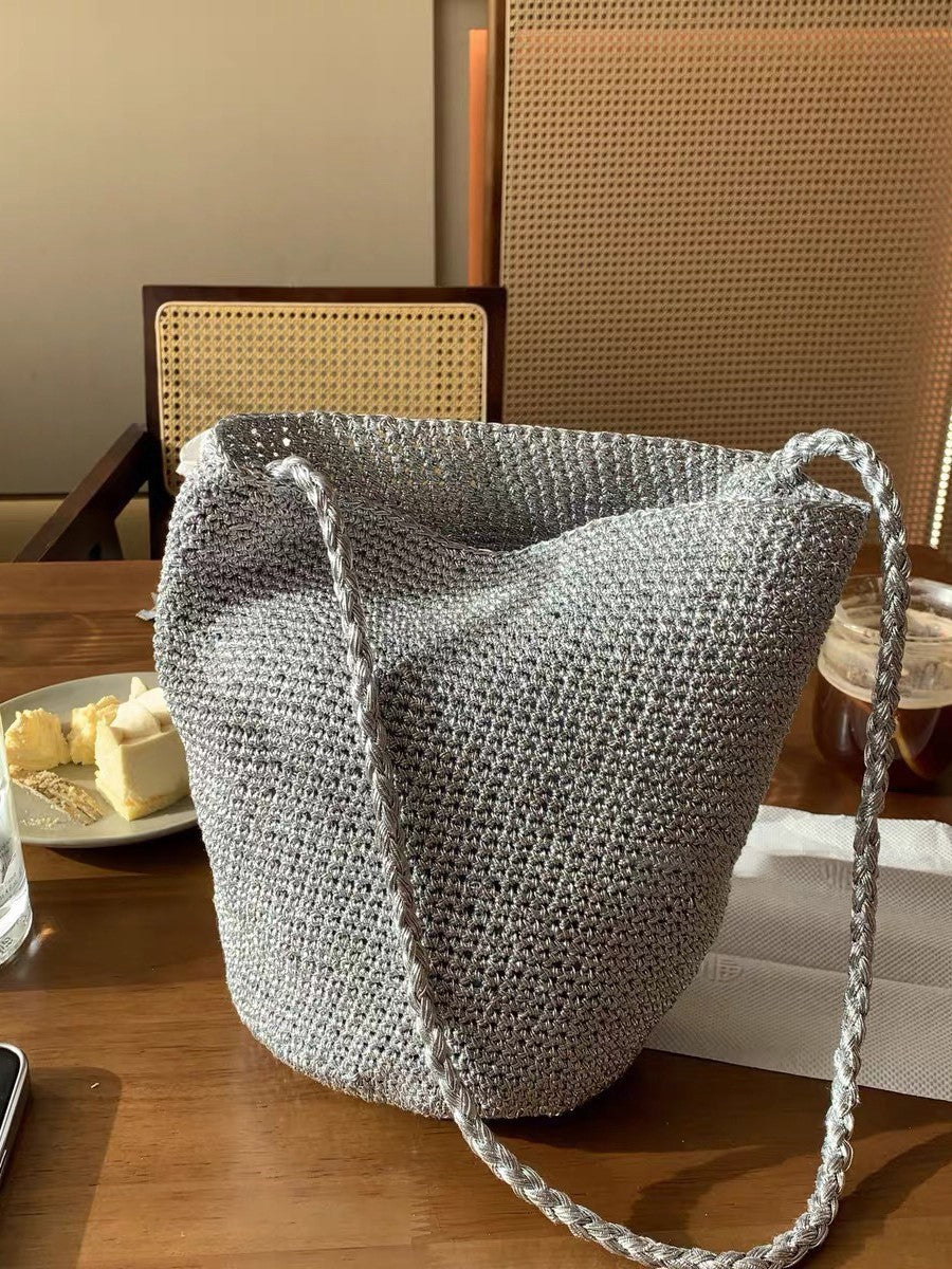 Flash Blue Niche Hand-woven Versatile Underarm Women's Shoulder Bag