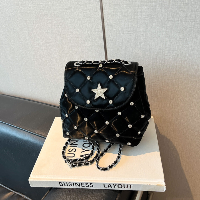 Women's Rhombus Chain Underarm Summer Fashion Niche Western Women's Backpack