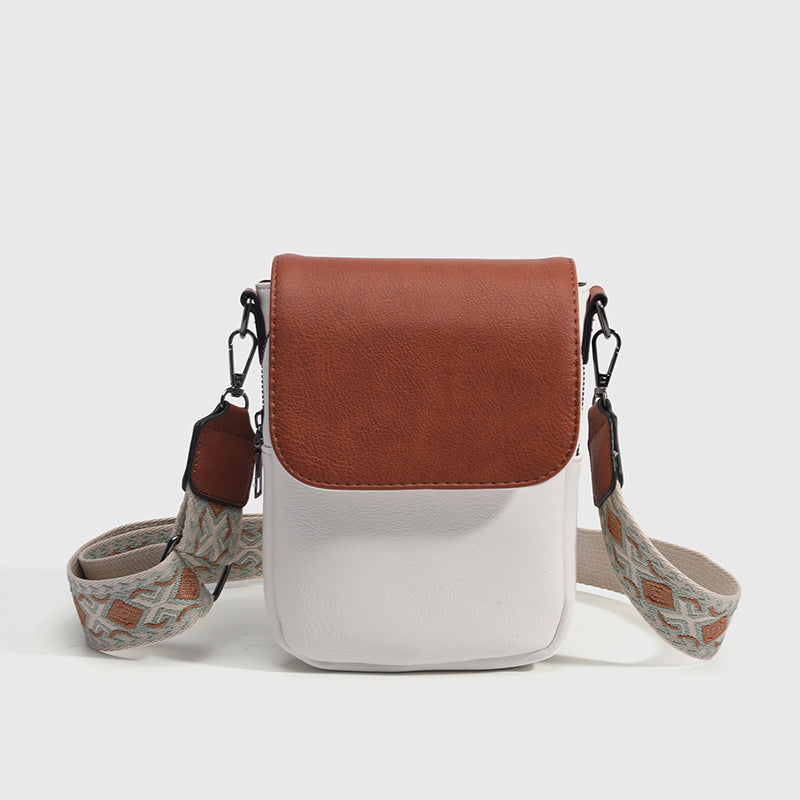 Women's Blue Vertical Ethnic Style Wide Strap Bags