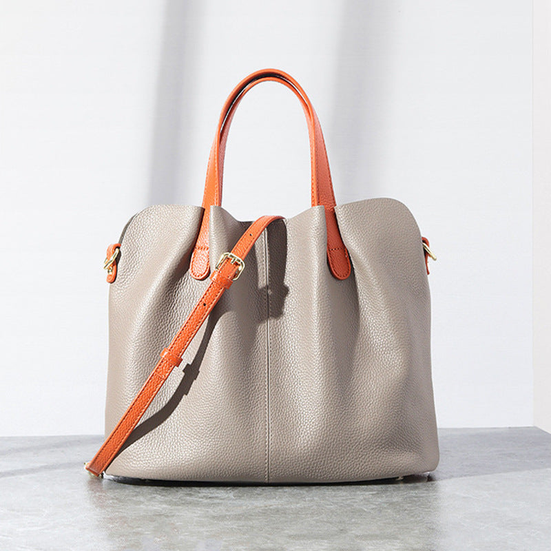 Women's Linen Blue Prepuce Commuter High Sense Tote Bag