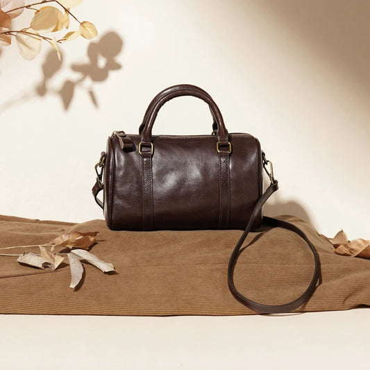 Women's Genuine Leather Pillow Retro Portable Vegetable Women's Shoulder Bag