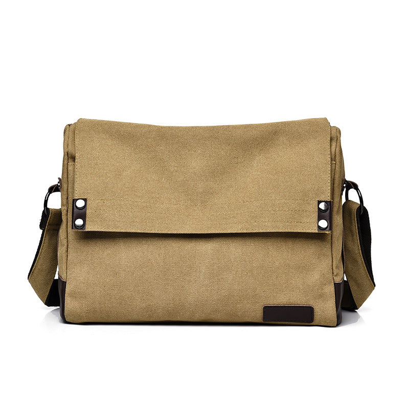 Men's Simple Canvas Leisure Large Capacity Portable Men's Messenger Bag